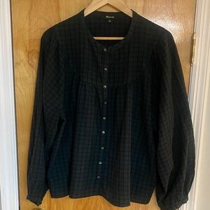 Madewell Black Plaid Button Down Shirt